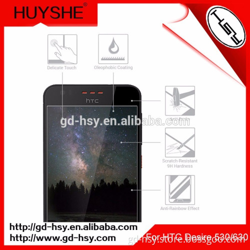 Mobile Phone Accessories Brand HUYSHE Gold Supplier Best Screen Guard for HTC Desire 530/630 Tempered Glass Screen Protector 5''
